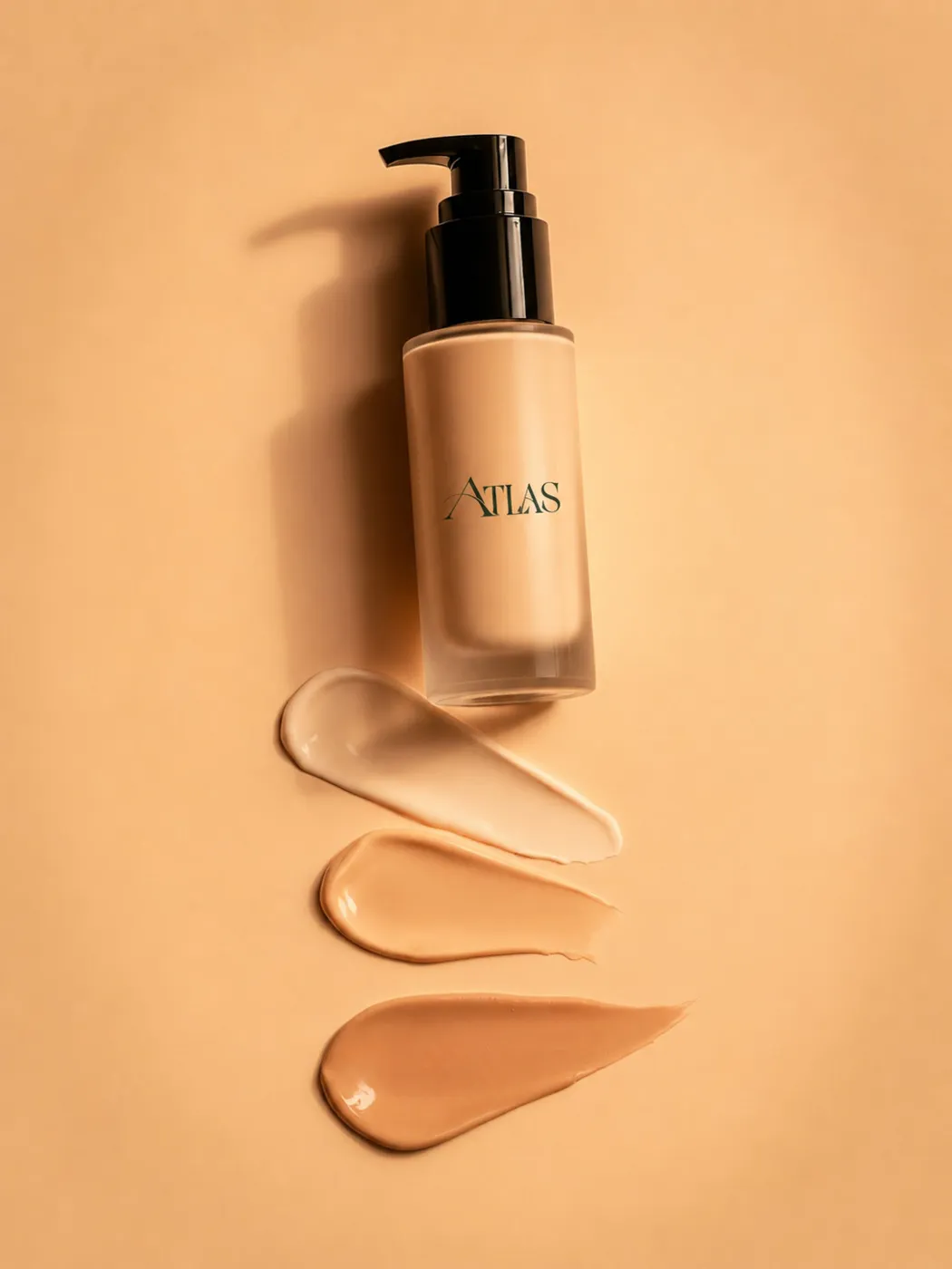 Base de maquillaje sobre fondo ámbar